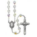  SAPPHIRE TIN CUT MULTI-FACETED CRYSTAL ROUND BEAD ROSARY 